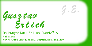 gusztav erlich business card